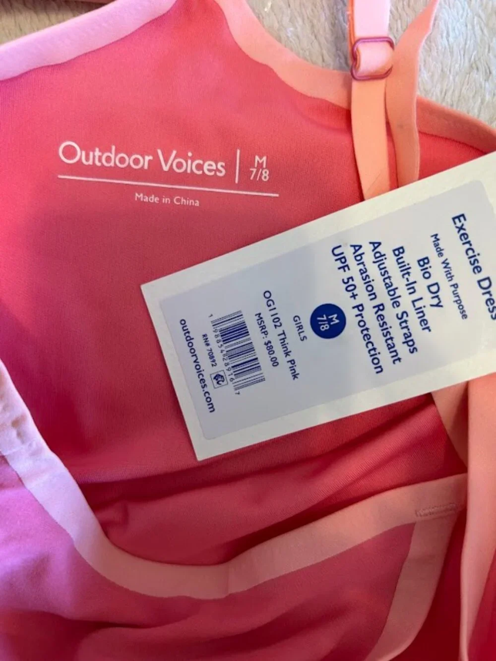 New!  High End Outdoor Voices Girls Dress with built in shorts